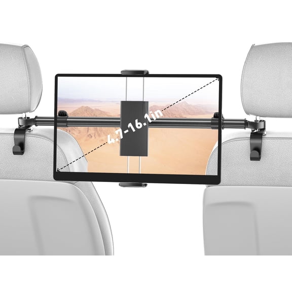 Car Headrest Tablet Mount Holder for 4.7-12.9 Inch Devices