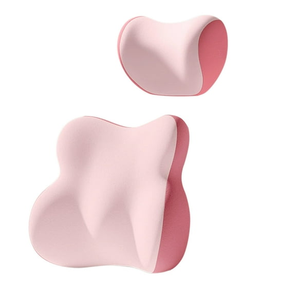 Car Headrest and Lumbar Support Cushion Set with Memory Foam, Ergonomic Design Auto Seat Back Support Pillow for Neck and Lower Back, Multiple Colors