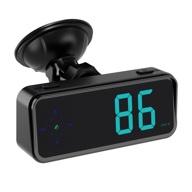 Aumotop Car HUD Display, Car HUD Headup Display KM/H MPH GPS Digital Speedometer Led Large Font Display Car Charge Adapter Car Truck Suv Motorcycle