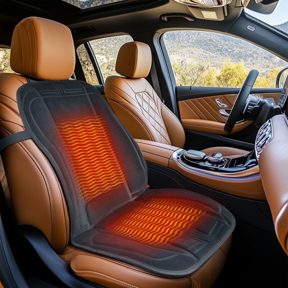Car Seat Cover with Fast Heating, Heated Seat Cushion with 12V Car Adapter