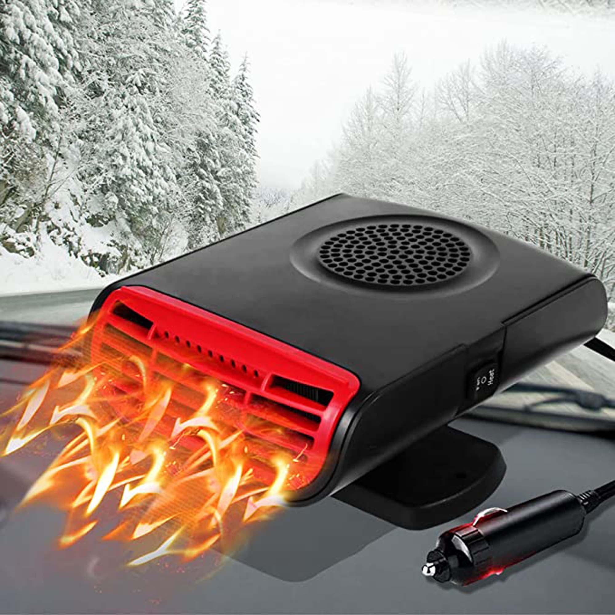 12V Car Heater and Window Defroster- Black