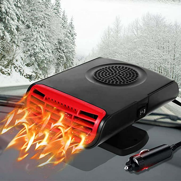 12v Portable Car Heater, 150w 2 In 1 Car Heater Defroster For Car Windshield  Fast Fan Heater Defroster, Plug Into Cigarette Lighter, With 360 Rotating