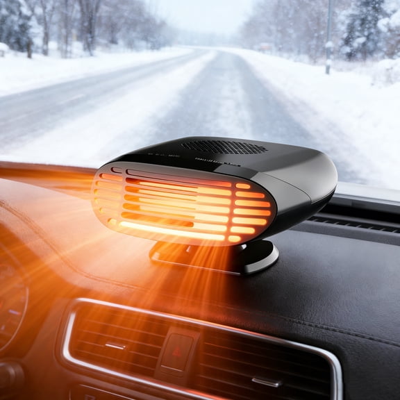 Car Heater, 2 in 1 Electric Heating & Cooling Fan, 12V 150W Portable Windshield Fast Heating Defrost Defogger, 360° Rotation Adjustable Heater & Defroster Plug In Car Heater for Vehicle,Car,RV,SUV