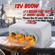 Car Heater Auto Interior Heater Fan,12V 600W 800W Dual Gear Car Demister Winter Fast Heating Warmer Frost Removing Low Noise Car Windshield Defroster and Defogger for RV Vehicle Trucks Boat80-100