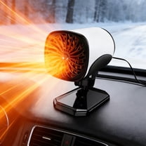 Car Heater Defroster, Portable Car Windshield Heater, 2 in 1 Heating/Cooling Function, 12V/120W Plug-in Cigarette Lighter Defroster with 360° Rotatable Base for Car Truck, Van, SUV, RV (White)