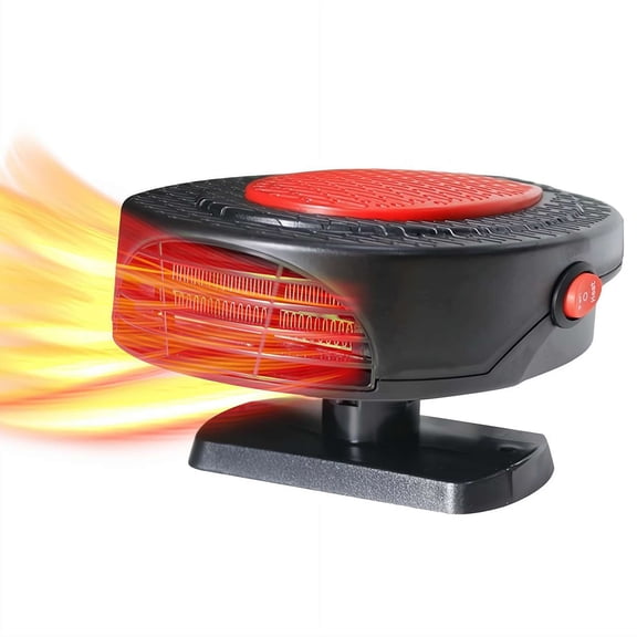 Car Heater Fan, 12V 500W Portable Defroster with 360° Swivel, Dual Hot/Cool Air Modes for Quick Defogging & Interior Pre-Heating/Cooling