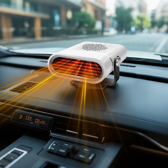 Car Heater,Portable Car Heater,Vehicle Dryer Auto Defogging Demister for Windshield Frost Fog Removal Efficient Heating with Materials Safe for Driving Car with 360 Degree Rotary Base