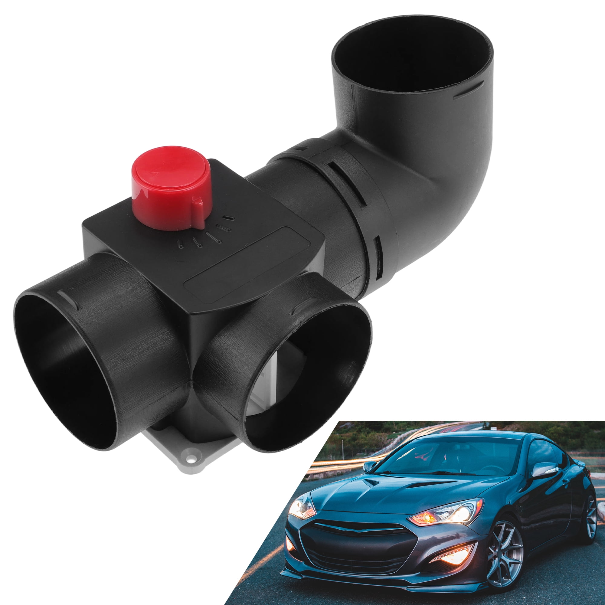 Car Heater Warm Air Ducting Pipe 75 mm Tee Elbow Outlet Connector Diesel Heater Duct Connector for Parking Caravan Heaters Black Plastic 1 Pcs