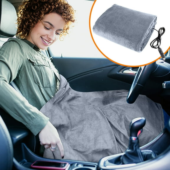 Car Heating Blanket under $5! Yrmaups Car Heating Blanket, 12V Electric Warm Throw for Vehicle, Truck, SUV, RV, with Cigarette Lighter Plug, 3 Temperature Settings, Auto Shutoff, Fleece Fabric