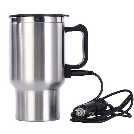 Car Heating Cup Car Heated Mug, 450ml Stainless Steel Travel Electric Coffee Cup 14oz. Insulated Heated Preservation Mug Keep Milk Warm for Travel Water Tea Drivers Men Fathers