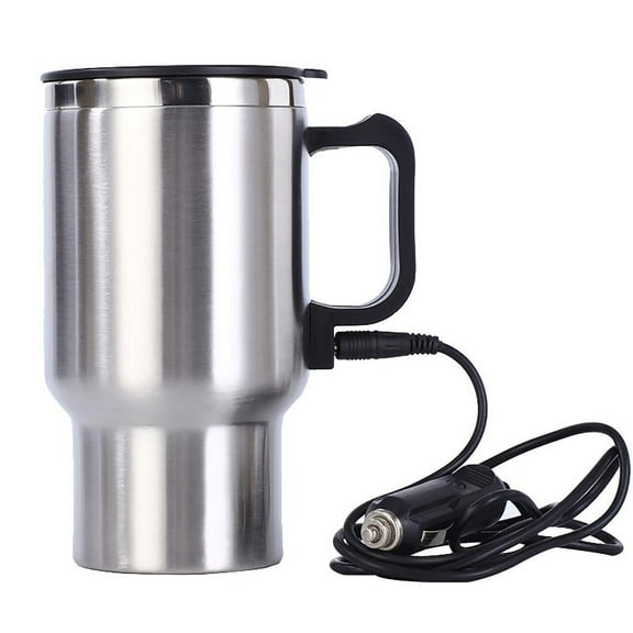 Car Heating Cup Car Heated Mug, 450ml Stainless Steel Travel Electric Coffee Cup 14oz. Insulated Heated Preservation Mug Keep Milk Warm for Travel Water Tea Drivers Men Fathers