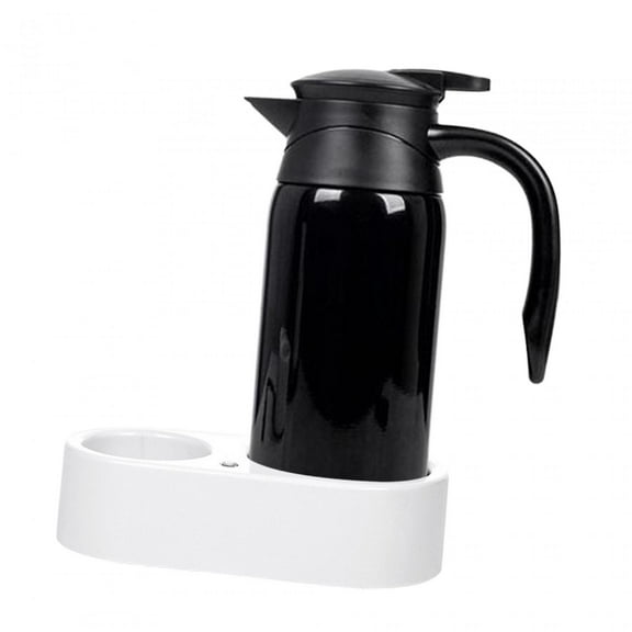 Car Heating Drinking Cup Travel Kettle 800ml Stainless Steel Multipurpose DC Powered Sturdy Portable for Business Man Black Kettle