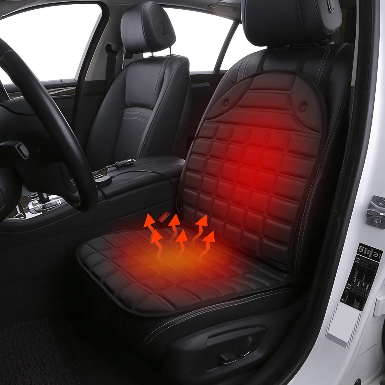Car Heating Seat Cushion 12V with Backrest Car Seat Cushion Car ...