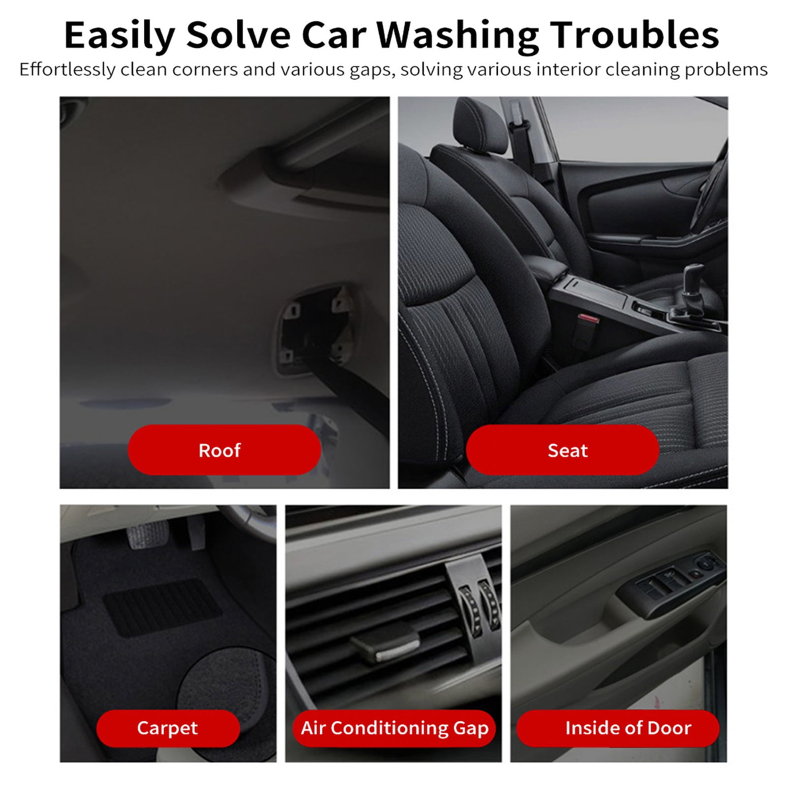 Car High Pressure Car Cleaning Gun Automotive Detailing Interior Cleaner With Bottle For Roofs Carpets Seats Air Conditioning Vents