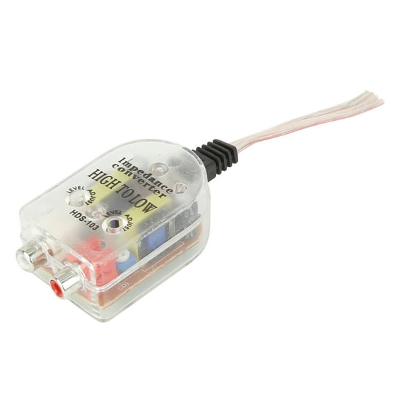 Car High to Low Impedance Converter Adapter Output to RCA Line Control