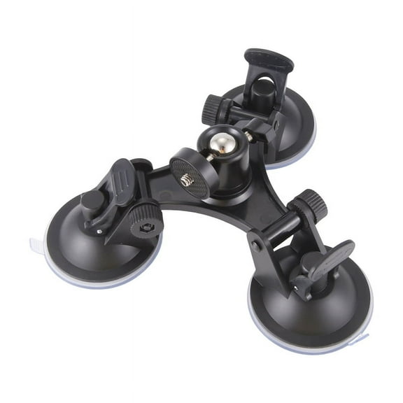 Car Holder Triple Vacuum Suction Cup Mount for Camera Stabilizer Accessory with Expansion Adapter