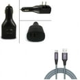 thumbnail image 1 of Car Home Charger & 6ft USB Cable for Samsung Galaxy S22,Ultra,S21,Ultra,S20 Ultra,Plus,Fan Edition,FE 5G - 2-Port USB 2-in-1 Power + Type-C Charger Cord Power Combo, 1 of 12