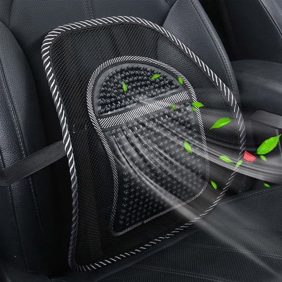 Car Home Lumbar Support Cushion 15.74x15.74in Ice Silk Massage Pad,Breathable Elastic Back Pillow for Driving Office Home,Relieve Waist Fatigue Non-Slip Comfort Cushion