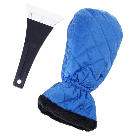 Car Home Window Ice Scraper Mitt Windshield Snow Scrapers Tool with Waterproof Snow Remover Glove Lined of Thick Fleece