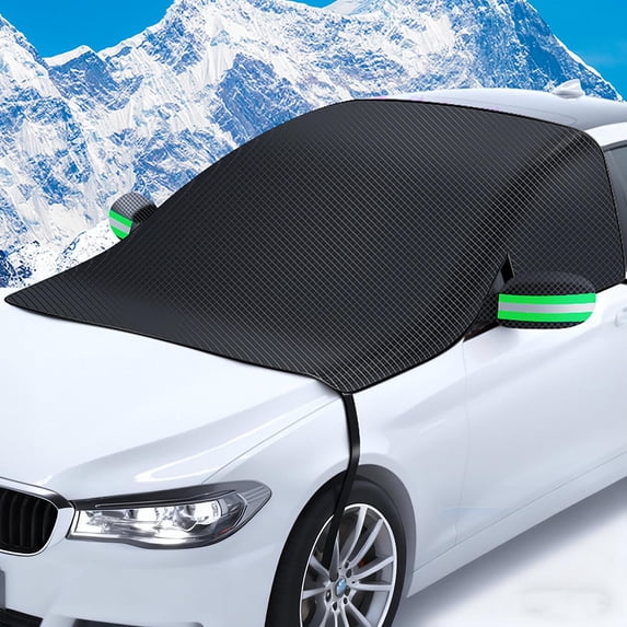 Car Hood Cover, Half Car Cover for Sun Snow Dust Protection, Universal Fit Windshield Hood Protector for All Seasons, Waterproof Car Front Cover