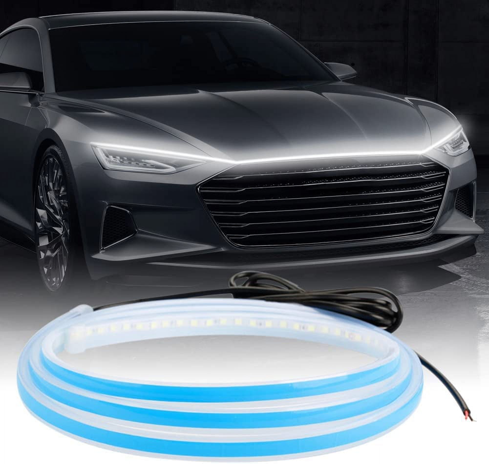 Car Hood LED Strip Lights Universal Engine Hood Guide Decorative Light 70 Inches Flexible Hood