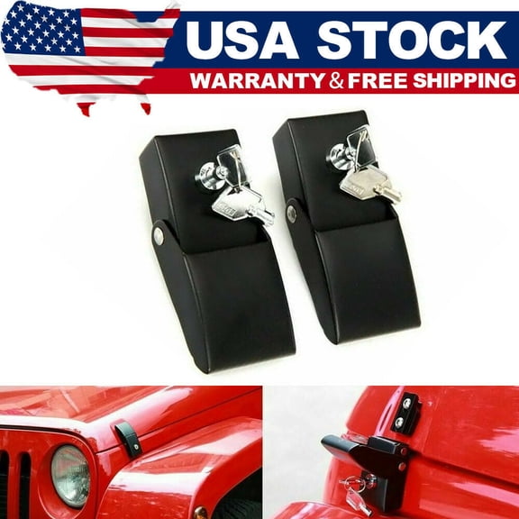 Car Hood Latches Hood Lock Catch Latches Antitheft for JK 2007-2017 USA