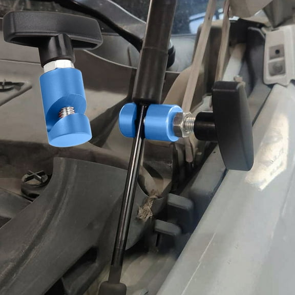 Car Hood Lift Rod Support, Engine Trunk Hydraulic Air Rod Fixator, Stable Anti-Pinch Design, Universal Fit, Easy Install, Durable Metal Alloy, 7.7x6.6x3cm, Black/Red/Blue, 1-Pack