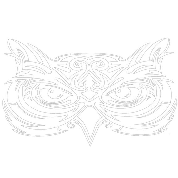 Car Hood Owl Decorative Sticker PVC Auto Body Decoration Decal DIY Styling Accessory for Sports Racing Car 75cmx50cm White