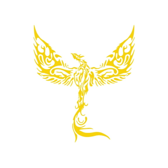 Car Hood Phoenix Decorative Sticker Auto Body Decoration Sticker Self-Adhesive Styling Decal for Sports Cars SUV Yellow