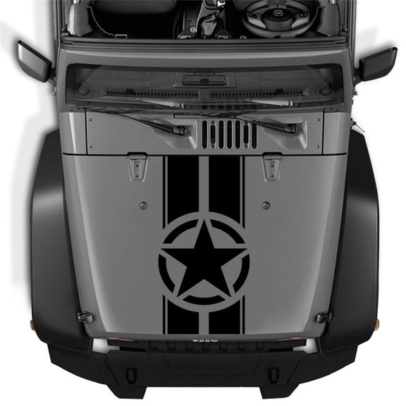 Car Hood Racing Sticker with Stripe Decal for Jeep for Wrangler Tj Lj Jk 45*110Cm Black