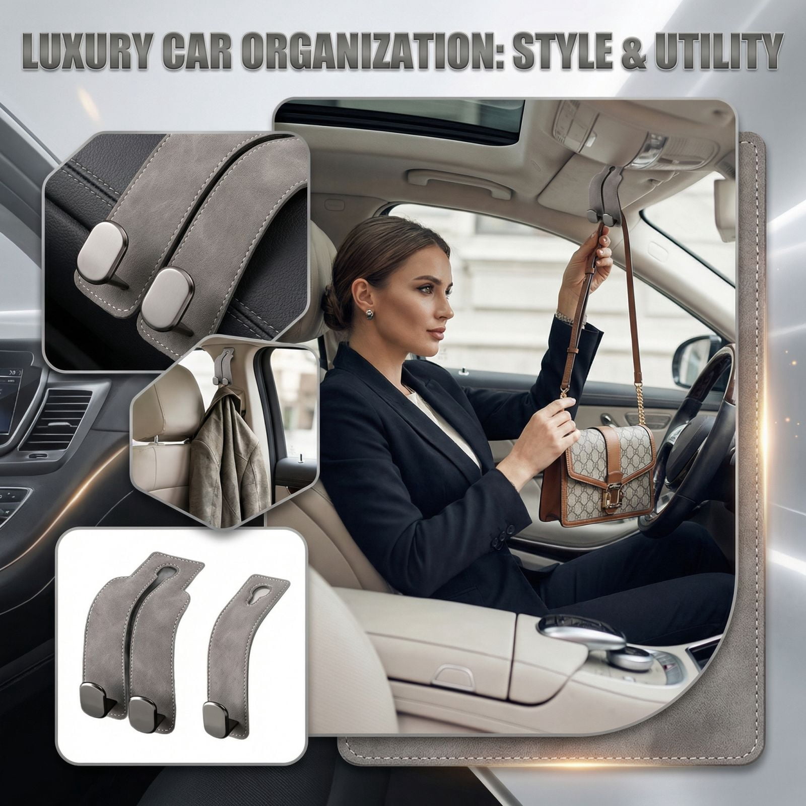 Car Hook Zinc Alloy Faux Fur Car Multi - Function Hook 1Pc For Vehicle ...