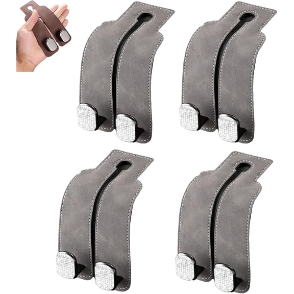 Car Hooks, Twinhook Leather Car Headrest Hangers, Universal Twin Hook Premium Cars Seat Back Storage Hooks, Cars Organization Accessories for Bags, Phones