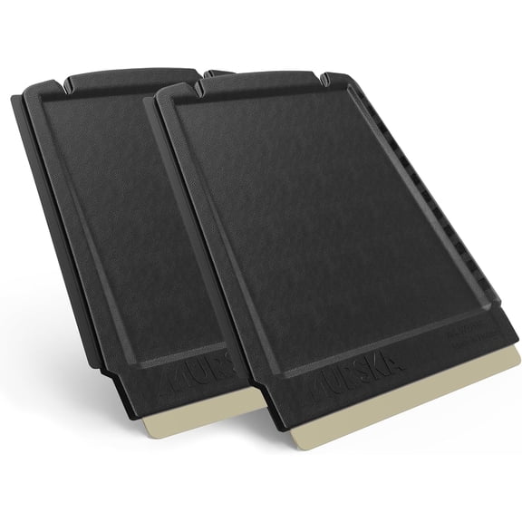 Car Ice Scraper Brass Blade Small Ice Scraper for Car 2 Pack 4-in-1 Ice Scraper Small Ice Scrapers for Car Windshield Frost Wipe Scraper Snow Scraper for Car Original Murska (2-Pack L&P A052 Black)