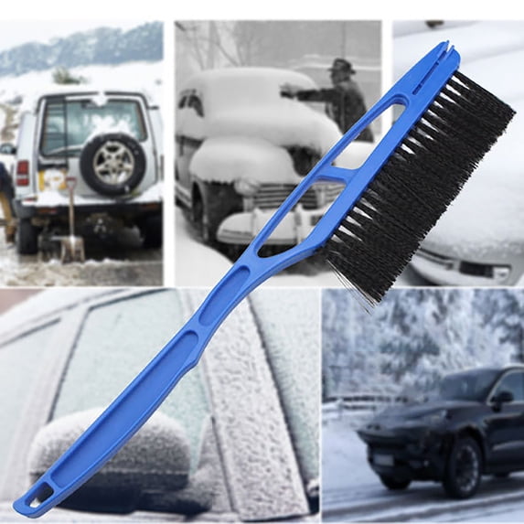 Car Ice Scraper and Snow Brush, Long Handle Snow Removal Tool with Nylon Bristles, Scratch-Free Windshield Deicer