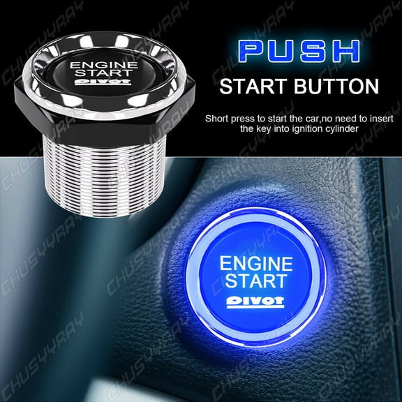 Car Ignition Switch 12V Engine Start Push Button Keyless Entry Starter Kit