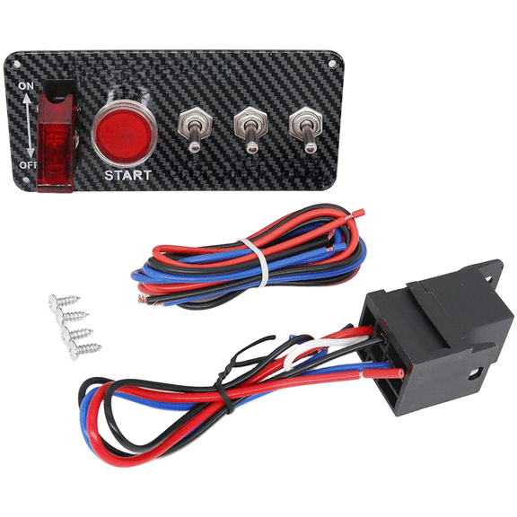 Car Ignition Switch With LED Light, Aluminum Alloy Racing Push Start Button For Vehicle Quick Start And Power Cutoff, Fit(Five)