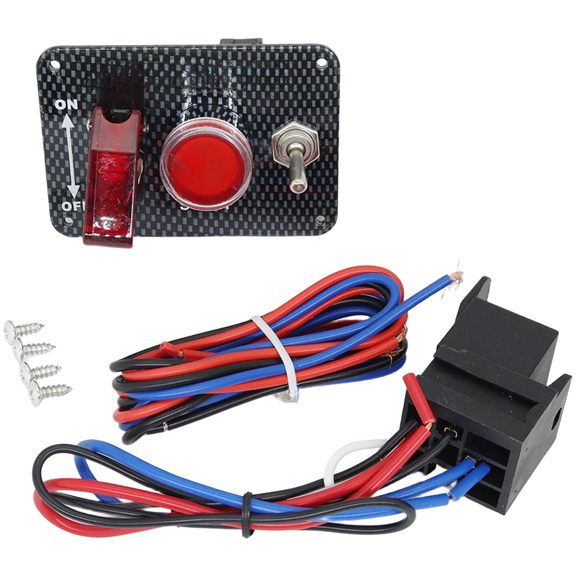 Car Ignition Switch With LED Light, Aluminum Alloy Racing Push Start Button For Vehicle Quick Start And Power Cutoff, Fit(Three)