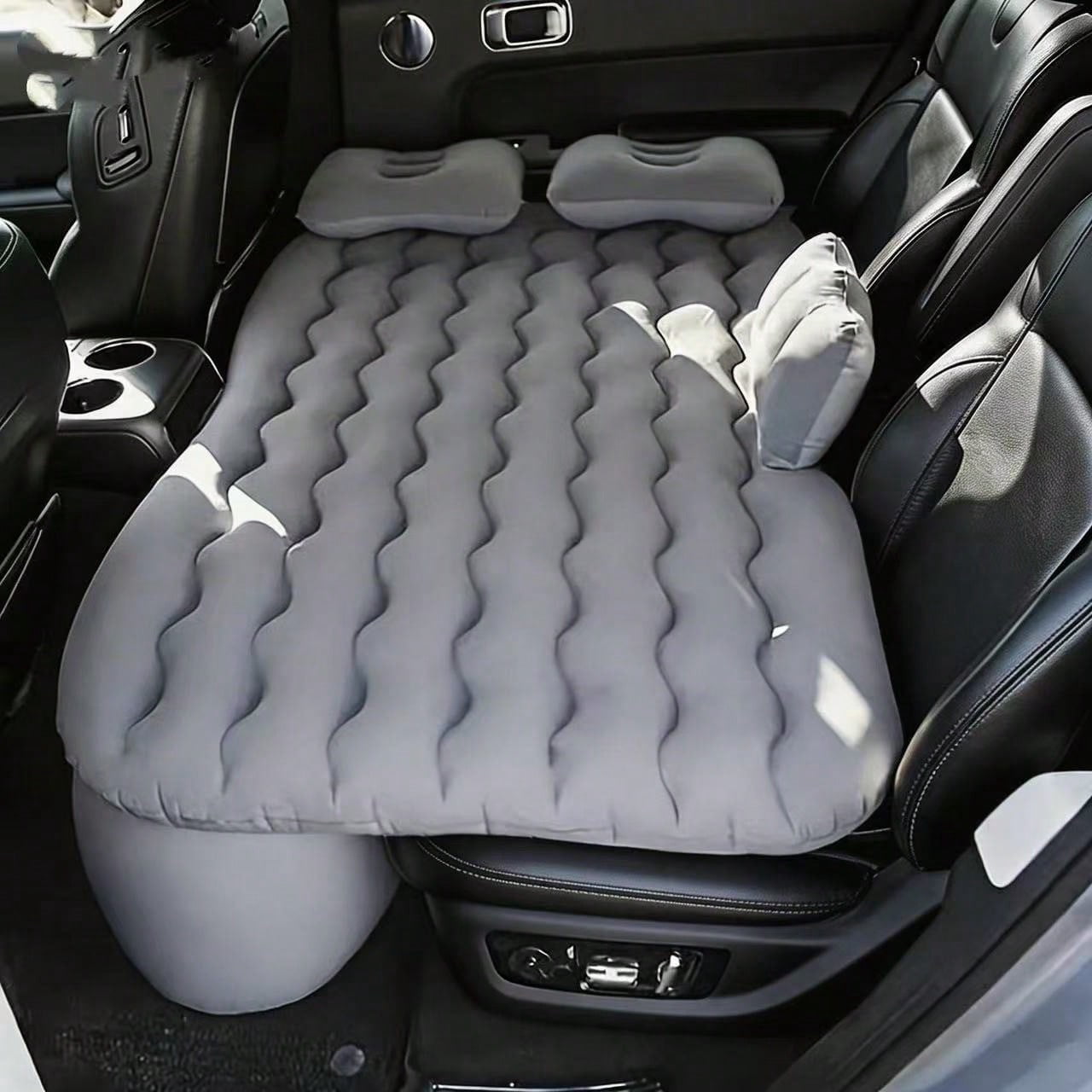 Car Inflatable Air Mattress, Portable Backseat Sleeping Bed with Pillows for SUV, Sedan, Travel Camping, Gray