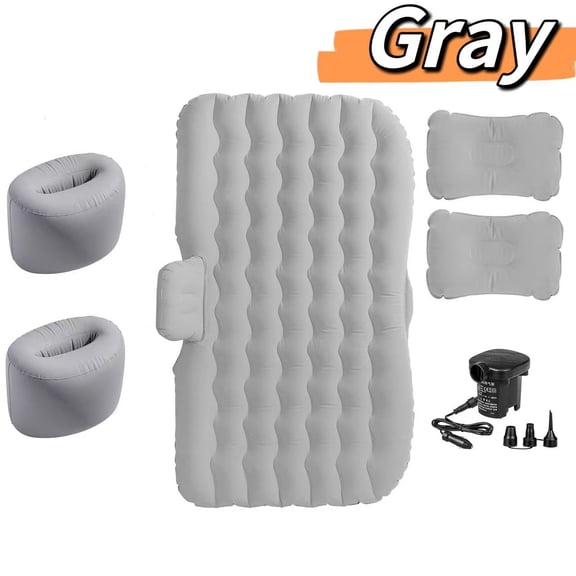 Car Inflatable Bed, PVC Flocking, Repair Kit with Electric Pump And Storage Bag, Travel Camping Car Inflatable Bed, Suitable for RV, Car Rear Seat, SUV Mattress