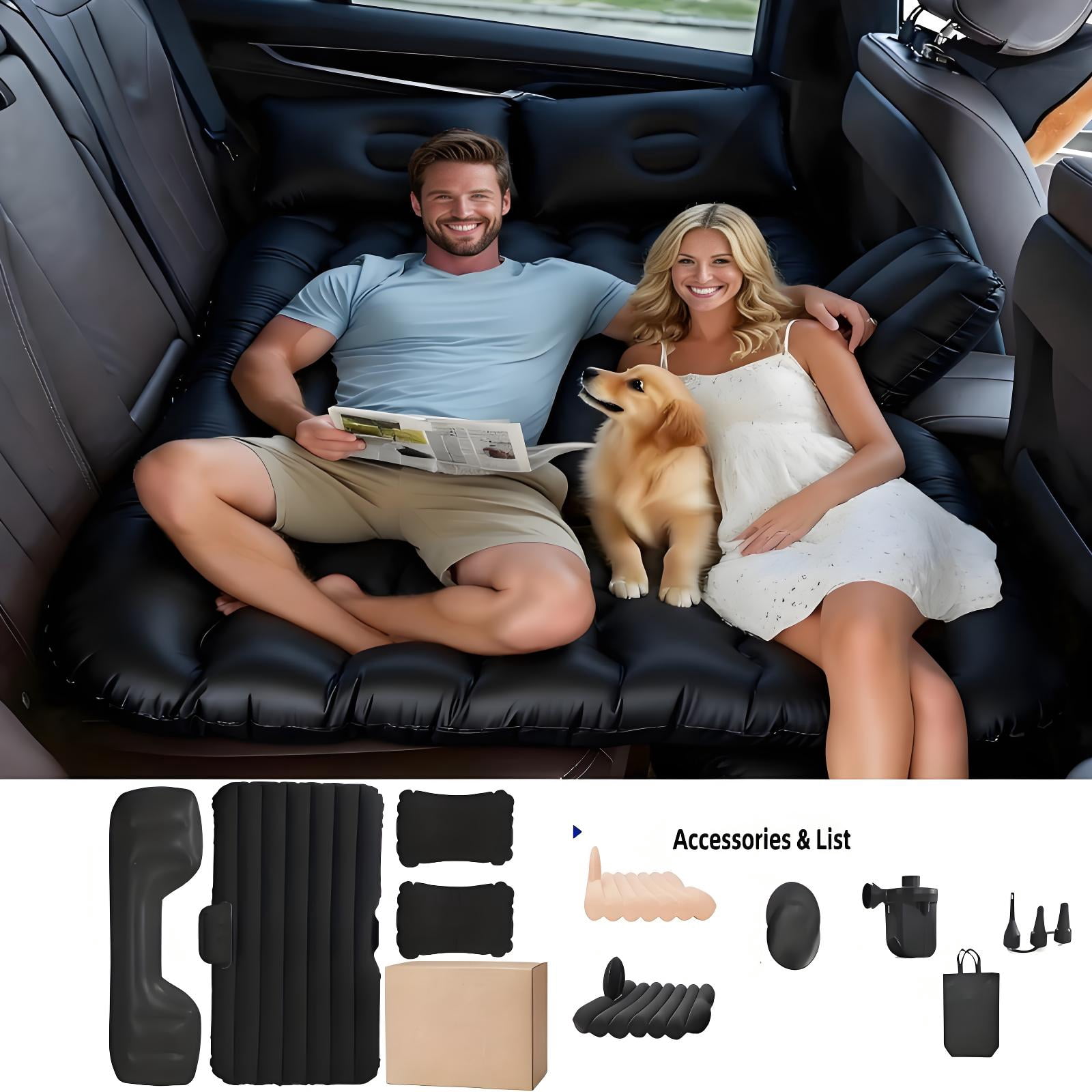 Car Inflatable Mattress Rear Seat Travel Bed for MPV, SUV, Off-Road Vehicle & Truck Leak-Proof, Wear Resistant Composite Fabric Car Bed, Car Mattress, Air Mattress, Car Accessories |Portable