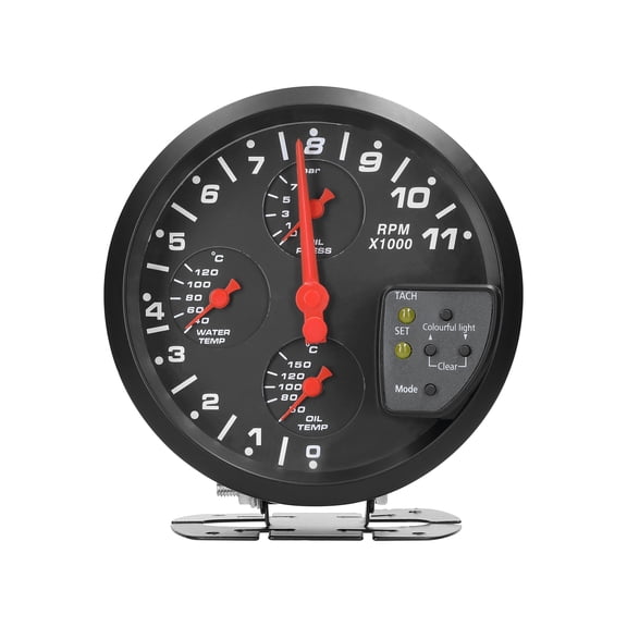Car Instrument,With 7 Color 1 Car Oil Temperature Water Temperature Oil Temperature Water Pressure Oil Temperature Alarm Function With Oil Pressure 4 In 1 Temperature Meter Support 5 Inch 4