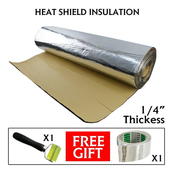 Car Insulation Kit 39"W Heat Shield Sound Deadener Block Self Adhesive w/Tool