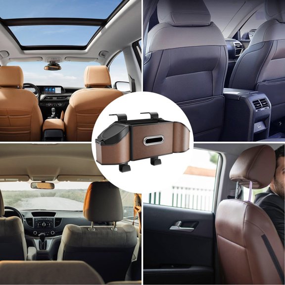 Car Interior Accessories Car Seat Back Organizer Storage Solution for Back Seat PU Leather Multipurpose Vehicle Organizer Utility Pocket Space