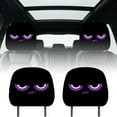 thumbnail image 1 of Cartoon Expression Theme Car Seat Headrest Covers with Comfortable Indoor Printing Design for Vehicle Interior Accessories, 1 of 5