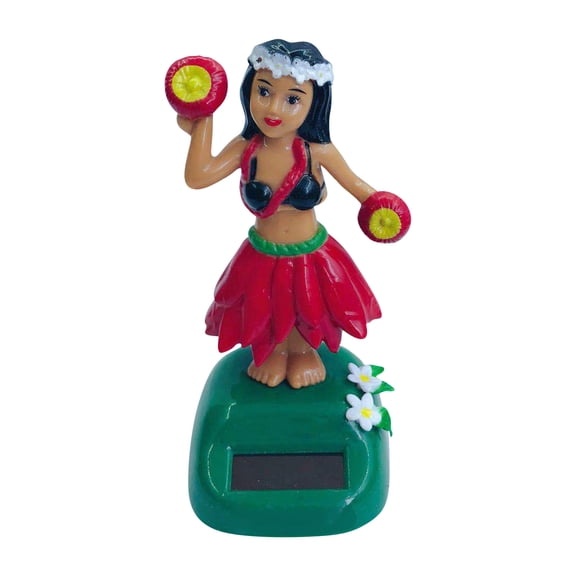 Car Interior Accessories Solar Powered Dancing Girl Doll for Car Animated Dance Figure Self Contained Vehicle Decoration with Solar Motion,15x10x6 cm,Red