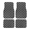thumbnail image 1 of Car Interior Accessory Floor Mats 4 Piece Racing Checkered Design Non Backing for Cars Trucks and SUVs Vehicle Interior 4PCS, 1 of 4