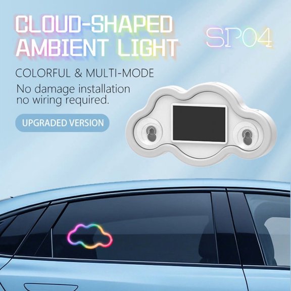 Car Interior Atmosphere Light,Cloud Neon LED Solar Window Light And Flower-Shaped Lamps,Valentine'S Day Vehicle Decoration,Enhance Unique Charm,Showcase And Style,Create a Romantic And Cozy Driving