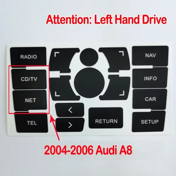 Car Interior CD Multimedia Radio Audio Button Repair Stickers Car Stickers Decals Accessories For Audi A8 2004-2010