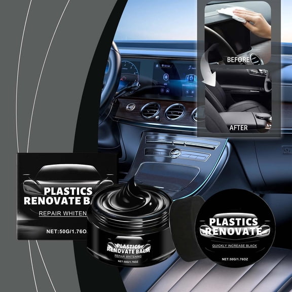 Car Interior Care Paste 50g,Plastic Repair and Enhancement Restores Color Protects Against Wear and Aging,Easy DIY Application for Dashboard Door Panels Center Console Car Interior Maintenance-A