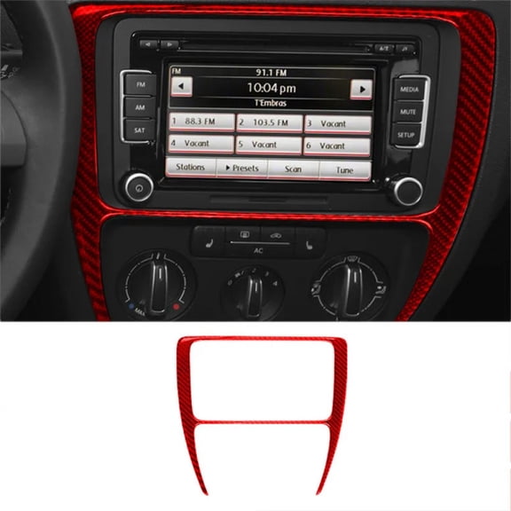 Car Interior Central Control CD Door Speaker Gear Shift Panel Carbon Fiber Stickers For Volkswagen Jetta 201-2014 Accessories.